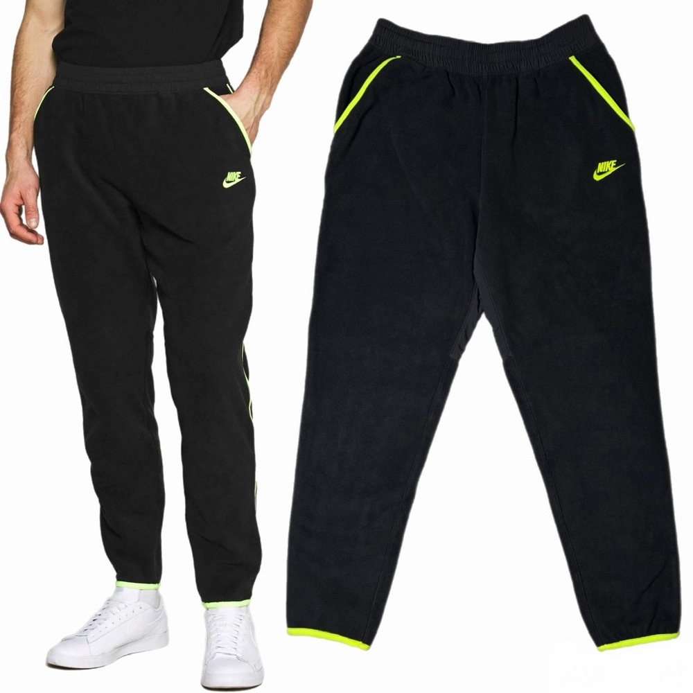 NWT Nike | Men's Winterized Fleece Black Volt Green Joggers